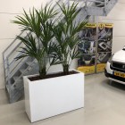 Plantenbak met twee kunstkentia palmen (2) Plantenbak met twee kunstkentia palmen (2)