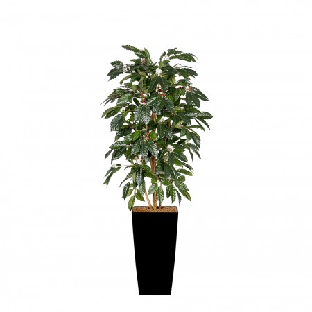 Kunstplant Koffieboom met vrucht en bloem Arrangement Kunstplant Koffieboom met vrucht en bloem Arrangement