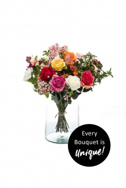Kunstbloemen Bouquet flame rose Kunstbloemen Bouquet flame rose